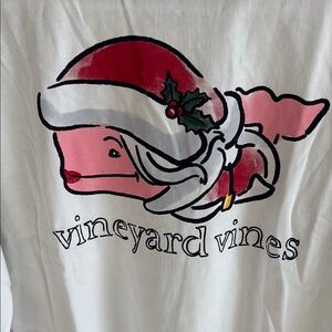 Vineyard Vines Holiday White Long Sleeve Tee